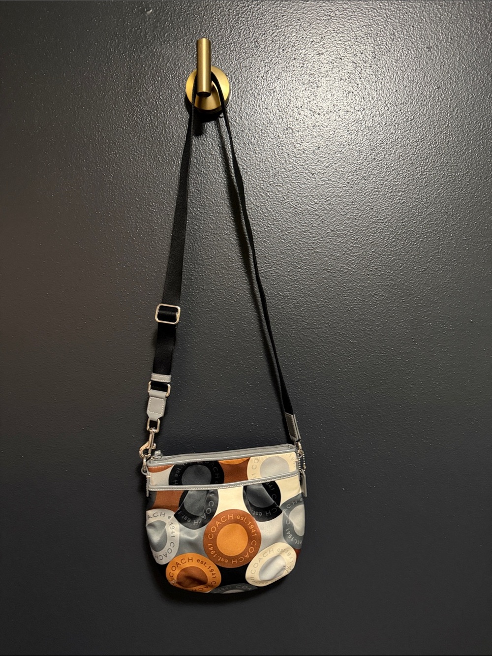Vintage Y2K Coach Snaphead Sateen Circle Print Mini Crossbody Bag